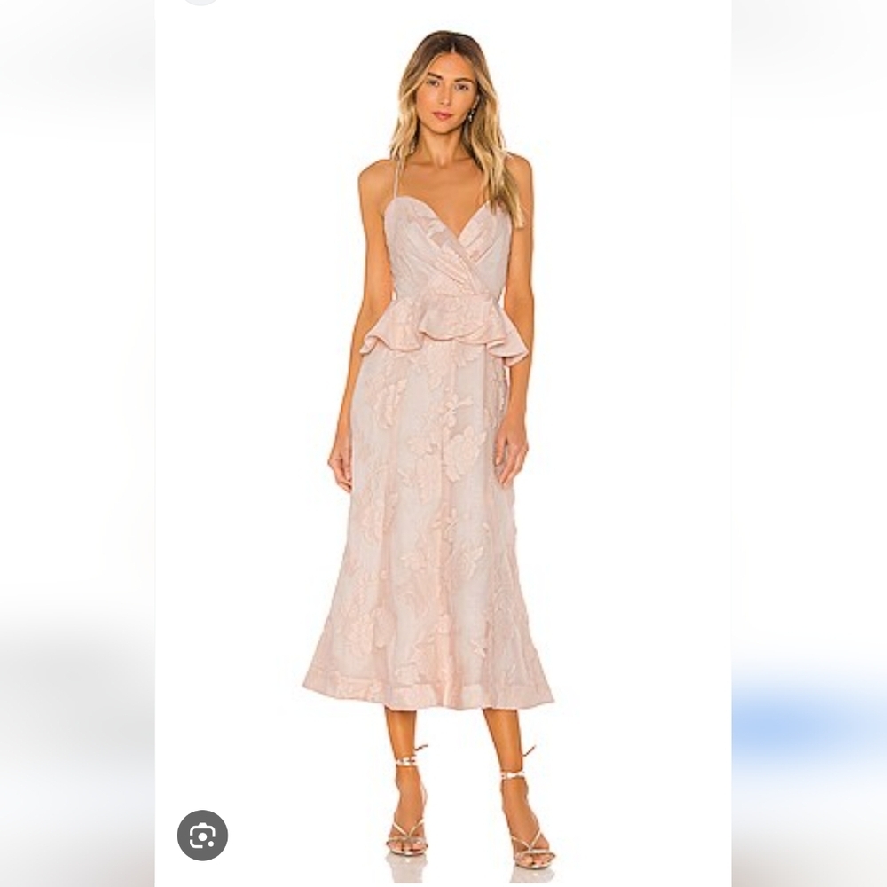Revolve Keepsake The Label Pink Floral Midi Dress Large